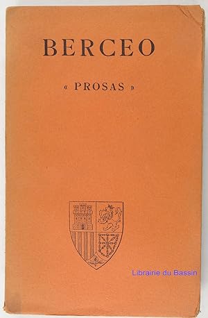Imagen del vendedor de Prosas a la venta por Librairie du Bassin
