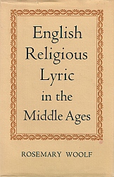 Seller image for ENGLISH RELIGIOUS LYRIC IN THE MIDDLE AGES. for sale by Sainsbury's Books Pty. Ltd.