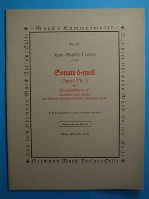 Sonate d-moll. Opus 1 Nr. 8 für Alt-Blockflöte in f' (Querflöte, Oboe, Violine) und Cembalo (Klav...