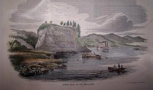 Tower-Rock, on the Mississippi [ Hand-colored wood engraving ]