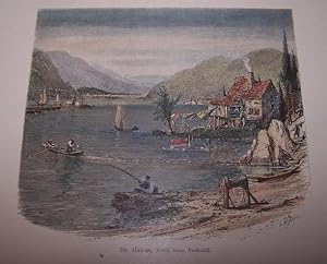 The Hudson, North from Peekskill [ Hand-colored wood engraving ]
