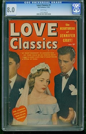 LOVE CLASSICS #1-1949-CGC 8.0-WHITE PAGES!!-MARVEL-SOUTHERN STATES 1197194029