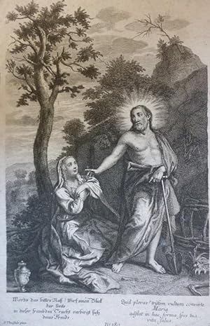 Orig. Kupferstich - Jesus mit Maria Gemalt von Joh. Georg Hertel