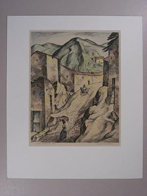 Anticoli No. 1("). Ein Ort im Latium/ Italien. Blick aus dem Ort hin zu den Bergen.