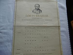 LOUIS BRAULLE Gedenkblatt zu seinem Einhundertsten Todestag geb. am 4. Jan 1809 gest. am 6. Jan. ...