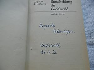 Entscheidung für Greifswald - Autobiographie - signiertes und datiertes Exemplar