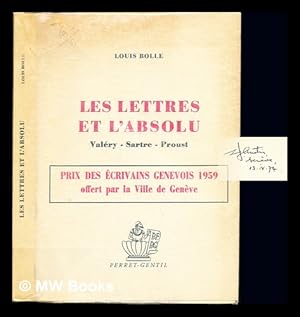 Imagen del vendedor de Les lettres et l'absolu : Valry, Sartre, Proust a la venta por MW Books Ltd.