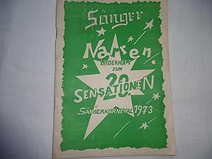 Sänger Narren Liederheft zum 20. Sensationen Sängerkarneval 1973 ( Finsterwalde )