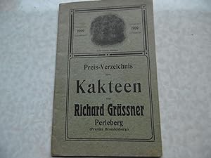 Preis - Verzeichnis über Kakteen von Richard Grässner Perleberg ( Provinz Brandenburg ) von 1909