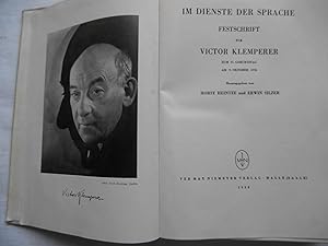 Im Dienste der Sprache Festschrift für Victor Klemperer zum 75. Geburtstag am 9. Oktober 1956