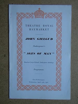 Shakespeare's Ages Of Man. Theatre Programme.