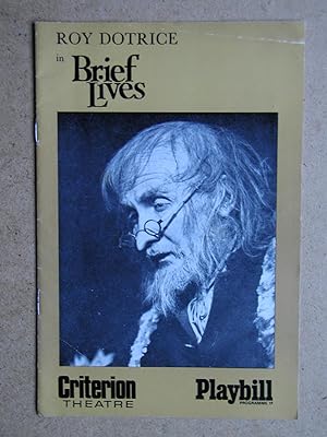 Immagine del venditore per John Aubrey's Brief Lives. Theatre Programme. venduto da N. G. Lawrie Books