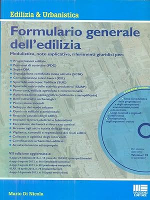 Bild des Verkufers fr Formulario generale dell'edilizia. zum Verkauf von Librodifaccia