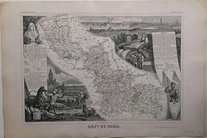 Dept. du Nord. Stahlstich aus Levasseur: Atlas National Illustre.