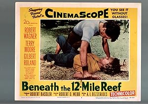 BENEATH THE 12-MILE REEF-1953-ROBERT WAGNER-TERRY MOORE-ADVENTURE-LOBBY CARD VF