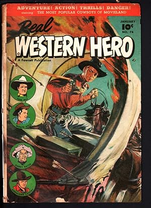 REAL WESTERN HERO COMICS #74-1949-FAWCETT-TOM MIX-HOPALONG CASSIDY-NORM SAU G/VG