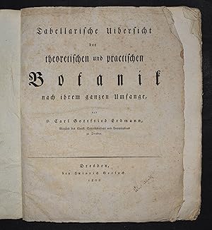 Tabellarische Uebersicht der theoretischen und practischen Botanik.