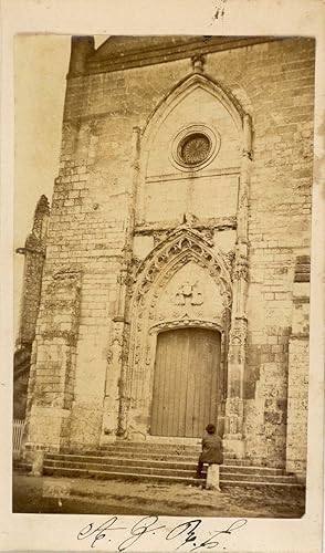 France, Portail Principal de l'Eglise de Nanteuil Montrichard