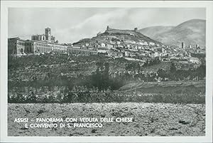 Italia, Assisi, Panorama con veduta delle Chiese e Convento di S. Francesco