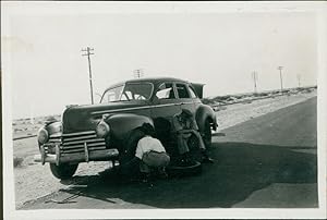 Egypt, Puncture on the road to Ismailia