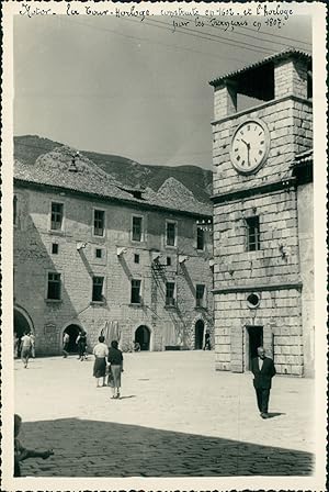 Yougoslavie, Kotor. La Tour Horloge (Monténégro), 1957