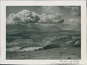 France, 1941, Vue sur le Lac d'Annecy du haut de Salève