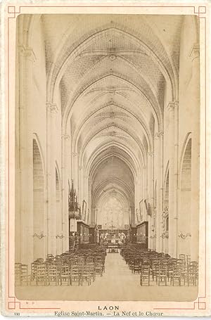 France Laon Intérieur d'église à identifier maître-autel circa 1870 vin 