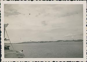 Singapore, Singapour, Vue depuis le bord du "Pasteur", 1949