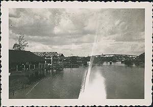 Indochine, Saigon, Pont de Dakao sur un bras de Mékong, 1949