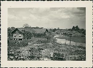 Indochine, Saigon. Whan Hoi, les paillotes, 1950
