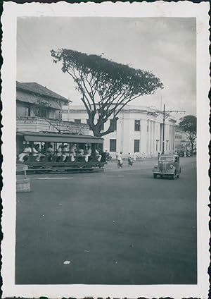 Ceylan, Colombo. Le tramway, 1952