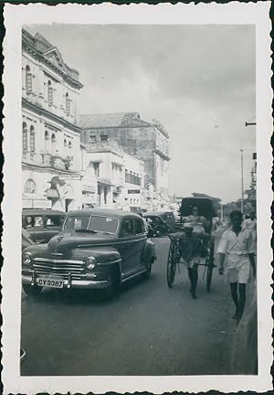Ceylan, Colombo. Un pousse-pousse, 1952