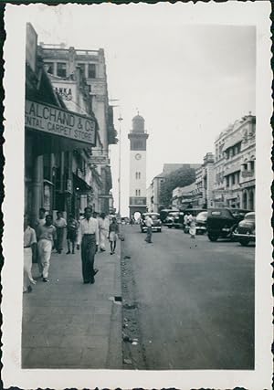 Ceylan, Colombo. La rue principale et le phare, 1952