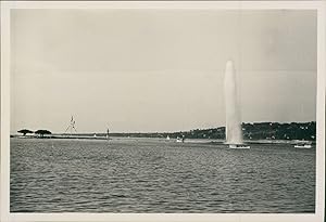 Suisse, vue de Genève et de son jet d'eau