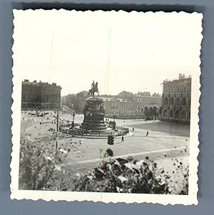 Russie, Saint-Pétersbourg, Place Marie, Statue équestre de Nicholas 1er