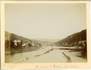 Allemagne, Vue du Pont de Heidelberg sur le Necker