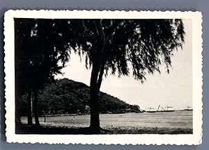 Indochine, Cambodge, Kep   ou Cochinchine, Cap Saint Jacques   plage et bateaux pêcheurs