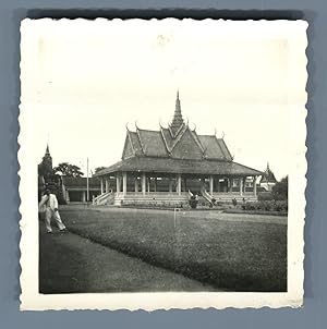 Indochine, Cambodge, Phnom Penh, Pavillon dans l'enceinte du Palais Royal