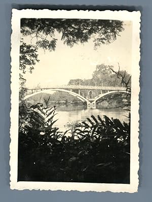 Indochine, Saïgon, Jardin Botanique, Pont sur la rivière de l'Avalanche