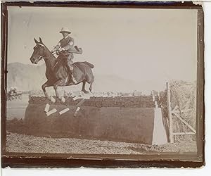 British settler training his horse