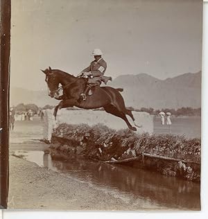 British settler training his horse