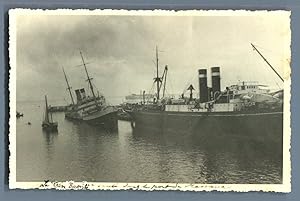 Erythrée, Massaua, Le bateau "Cesare Battisti" coule dans le port de Massaua