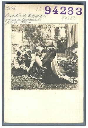 Serbia, Belgrade, Country girls for Easter at the Manasija monastery