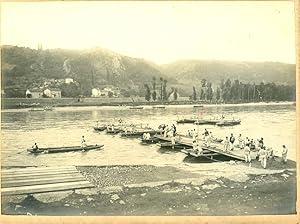 France, Construction d'un Pont sur barques par le 6e régiment du génie