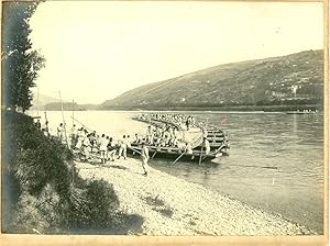 France, Construction d'un Pont sur barques par le 6e régiment du génie