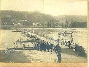 France, Construction d'un Pont sur barques par le 6e régiment du génie