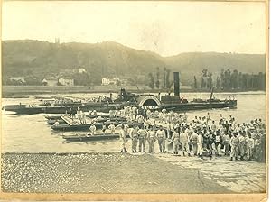 France, Construction d'un Pont sur barques par le 6e régiment du génie