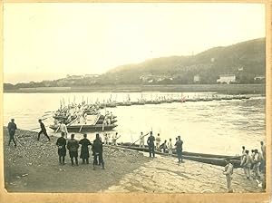 France, Construction d'un Pont sur barques par le 6e régiment du génie