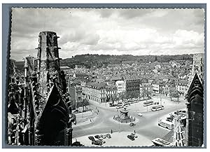 France, Rouen, Vue de haut de la Place de l'Hôtel de Ville