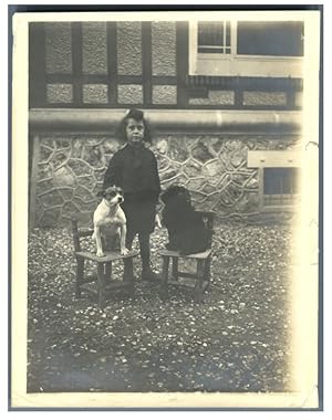 France, Wimereux, un enfant avec ses chiens